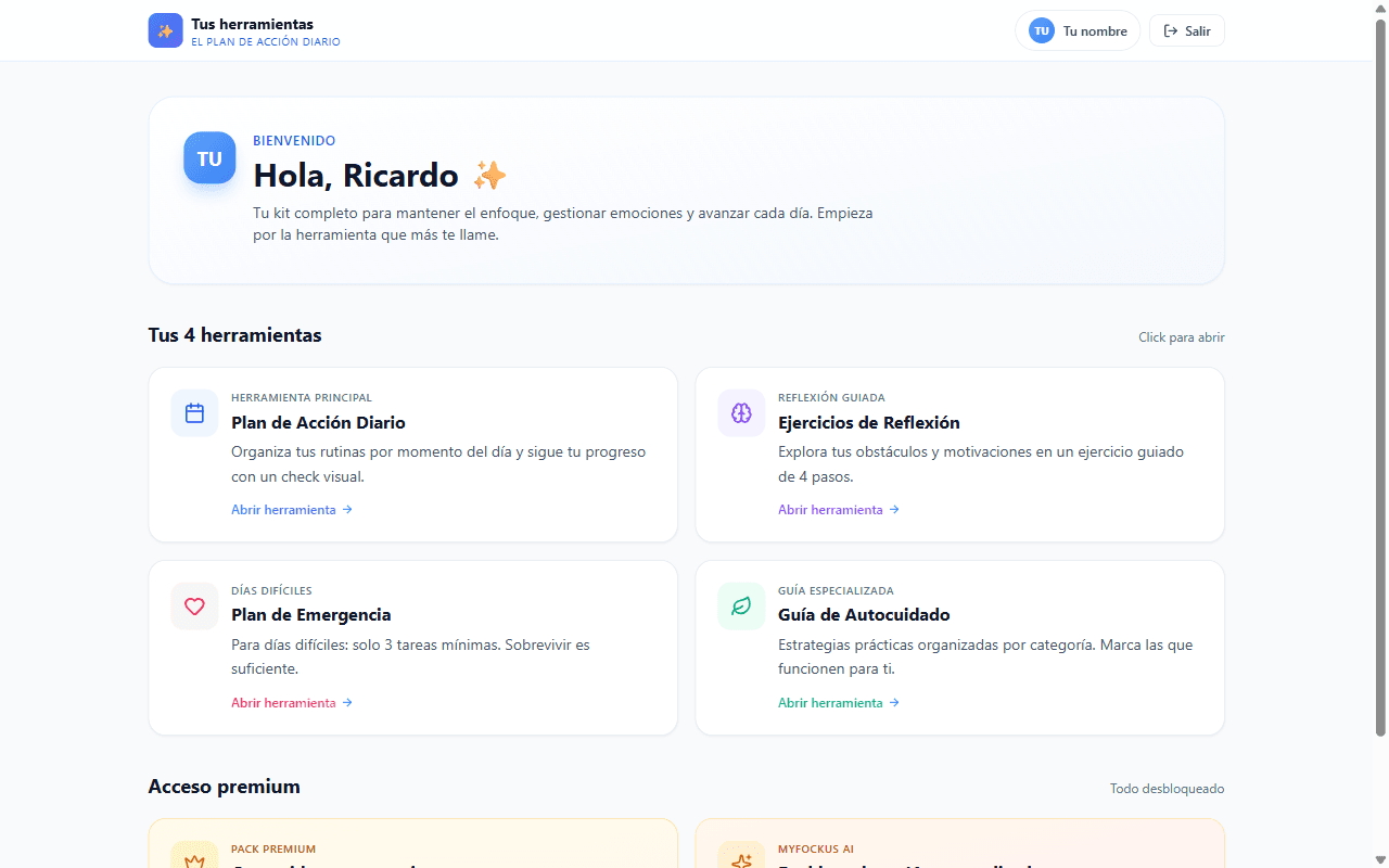 Tus 4 herramientas digitales — vista desktop